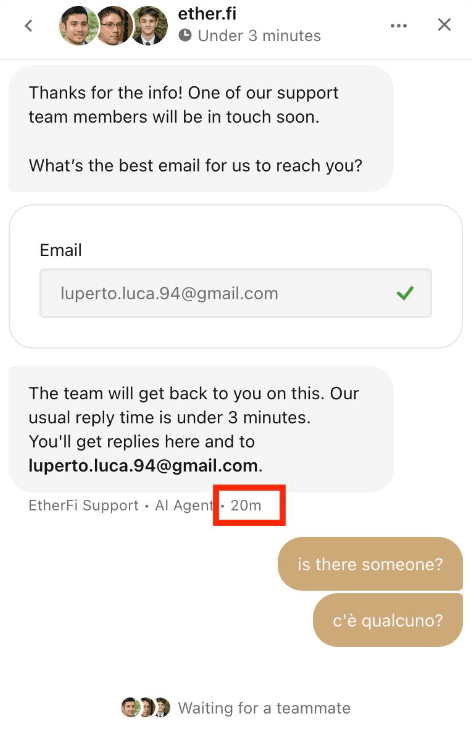 Chat Support screenshot